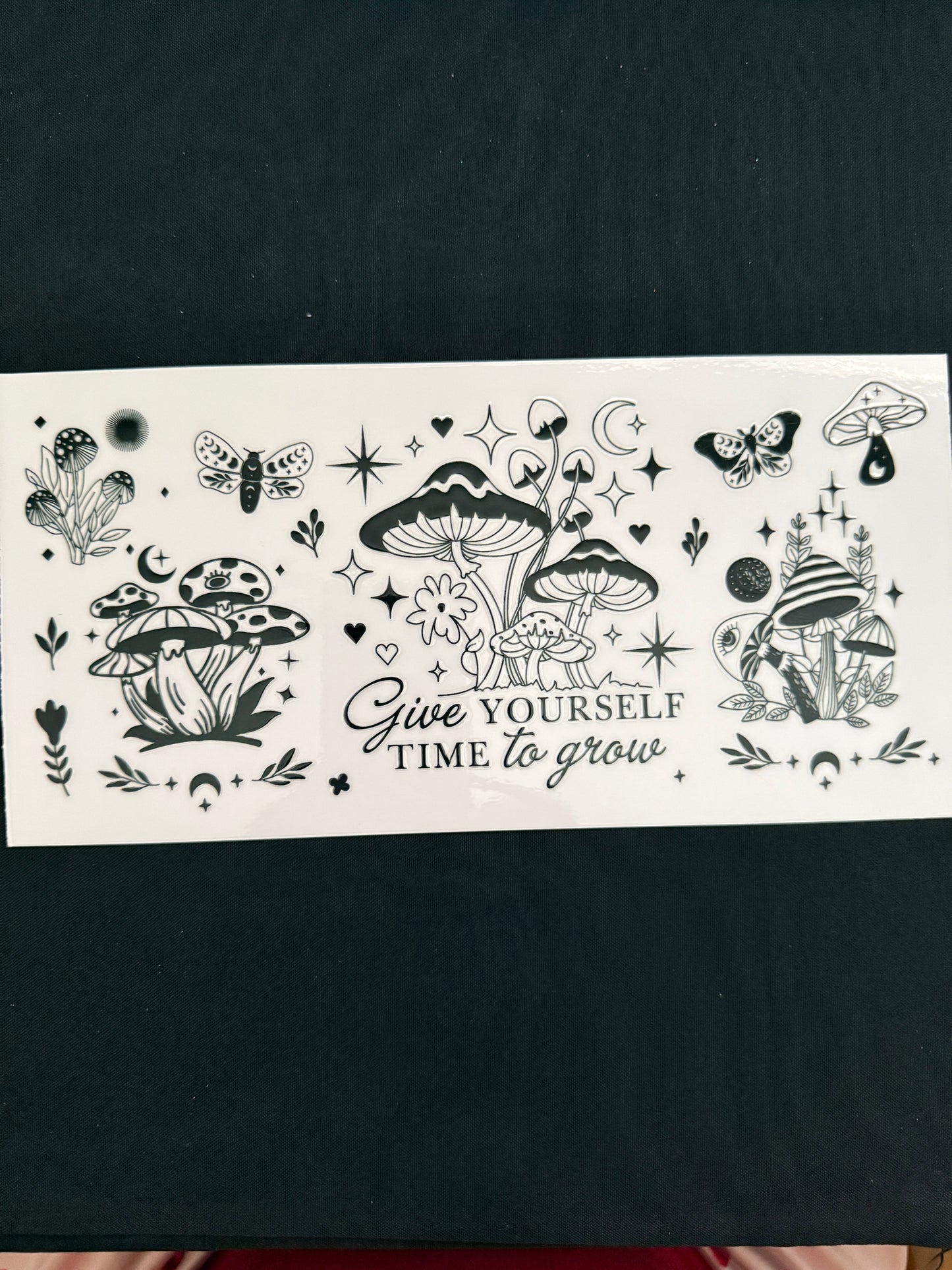 “Give Yourself Time To Grow” Mushroom Themed Wrap