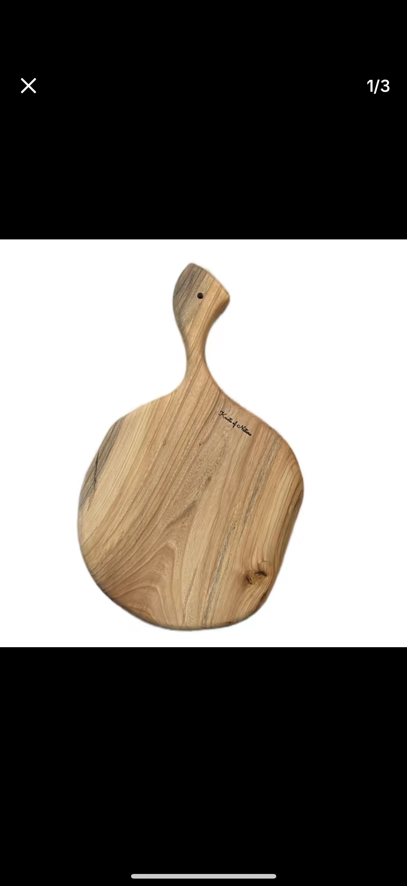 Elm wood cutting board with signature handle 21”Lx13”W