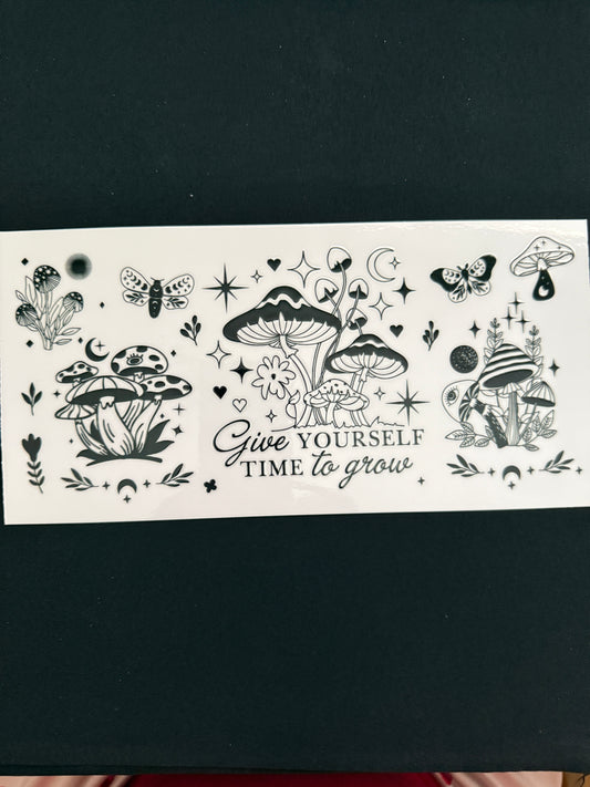 “Give Yourself Time To Grow” Mushroom Themed Wrap