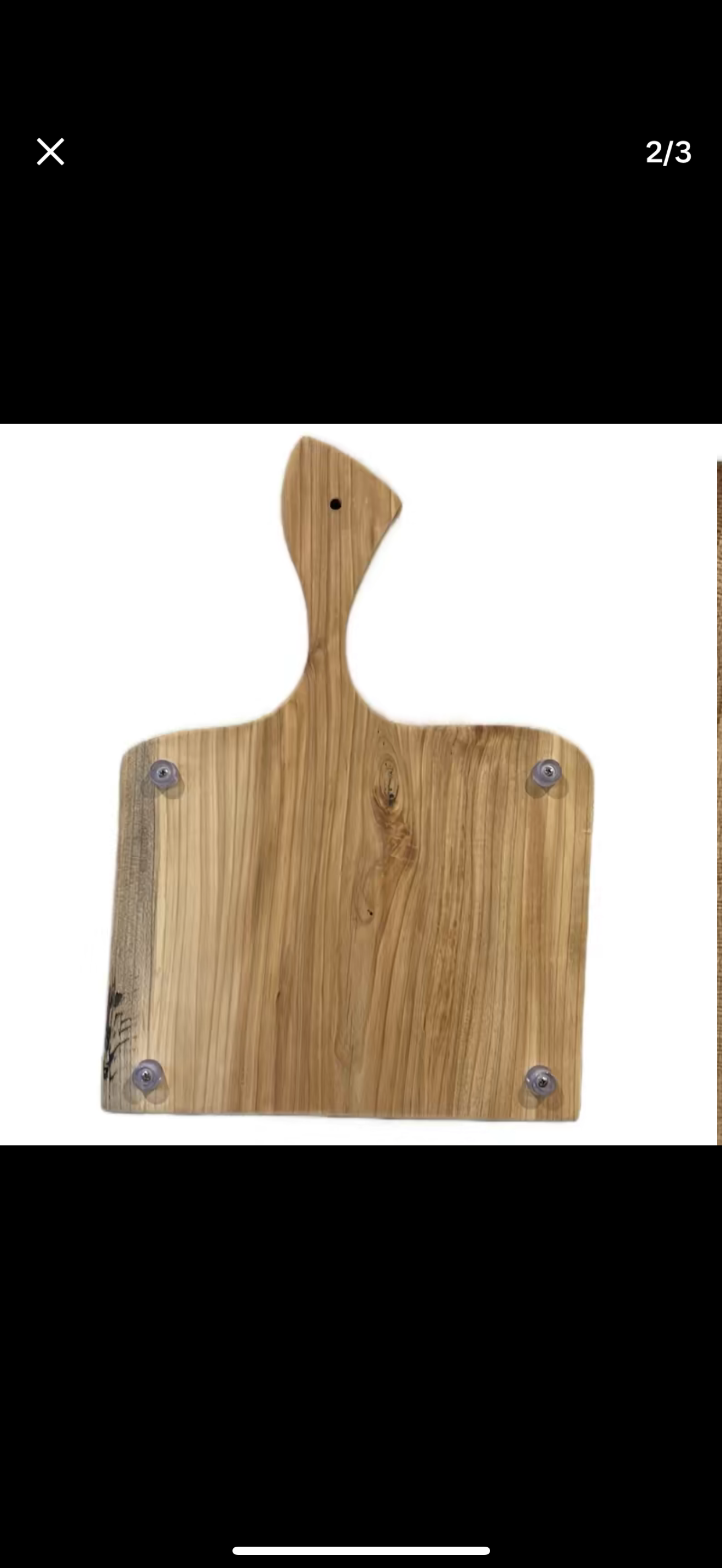 Elm wood cutting board with signature handle 20.5”Lx14”W
