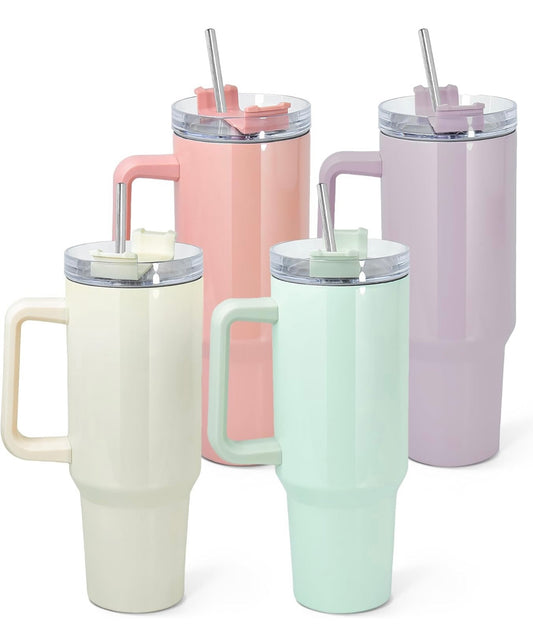 40oz Stainless Steel Beige Tumbler