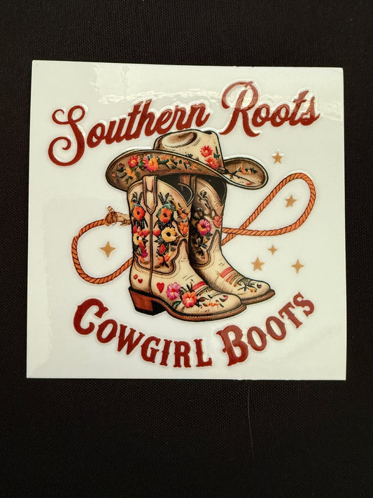 “Southern Roots Cowgirl Boots” Decal