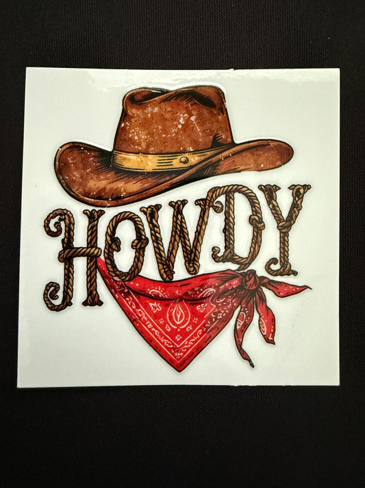 “Howdy” Western Decal