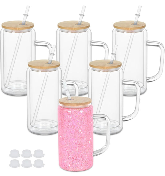 16oz Glass Tumbler With Handle
