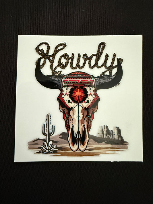 “Howdy” Western Decal