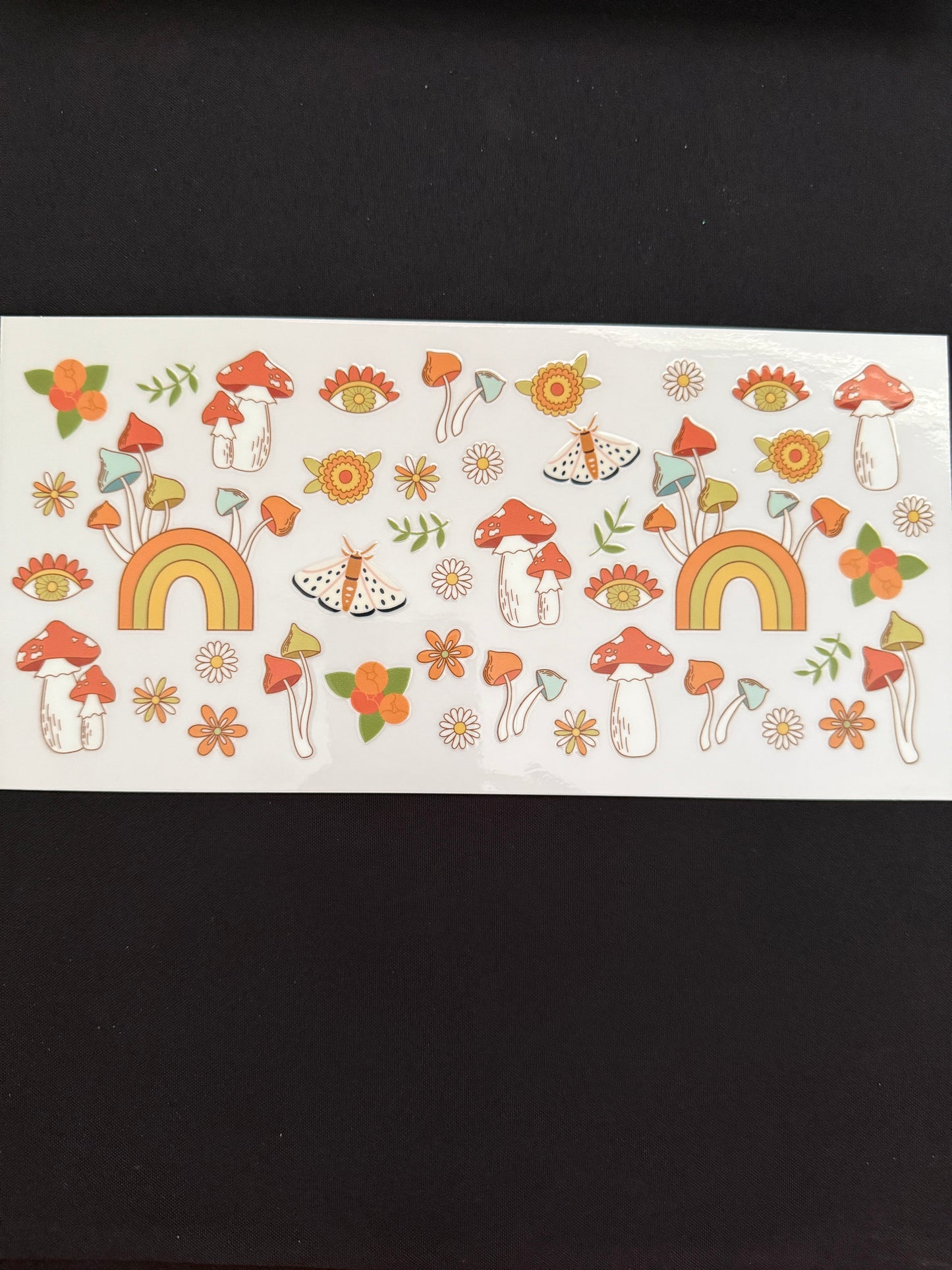 Mushrooms, Rainbows & Flowers Themed Wrap
