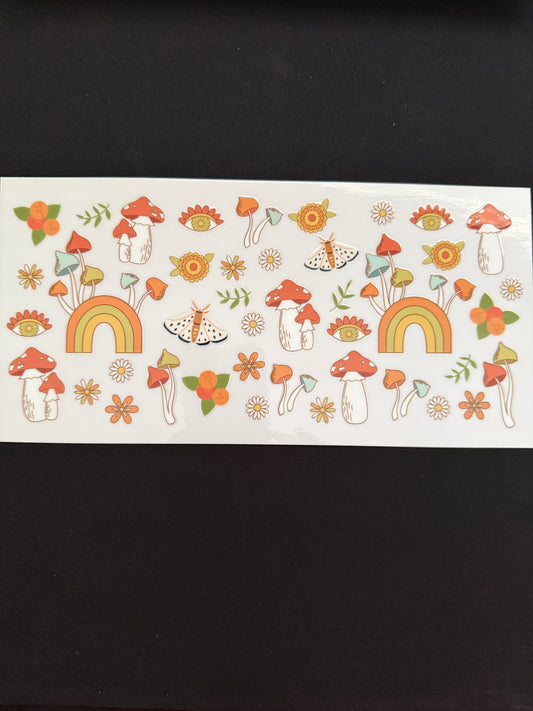Mushrooms, Rainbows & Flowers Themed Wrap