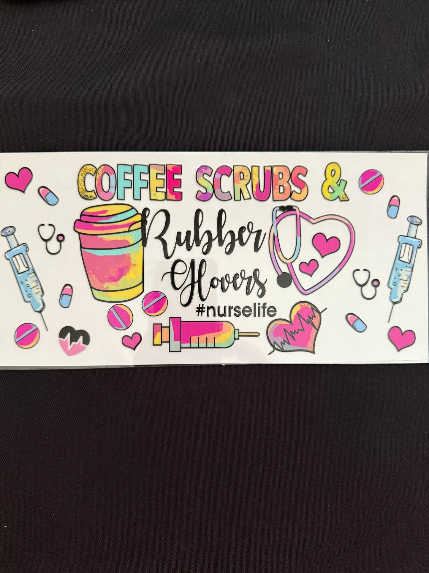 “Coffee,Scrubs,&Rubber Gloves” Themed Wrap