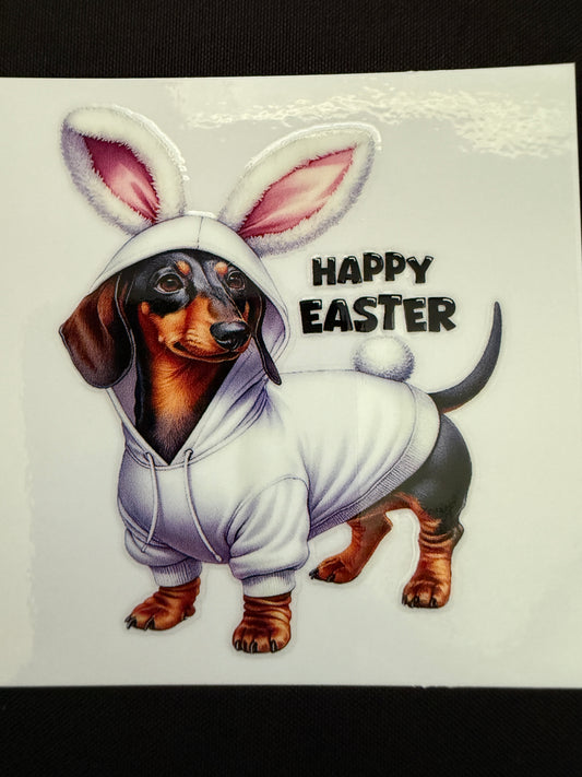 Dachshund “Happy Easter” Decal