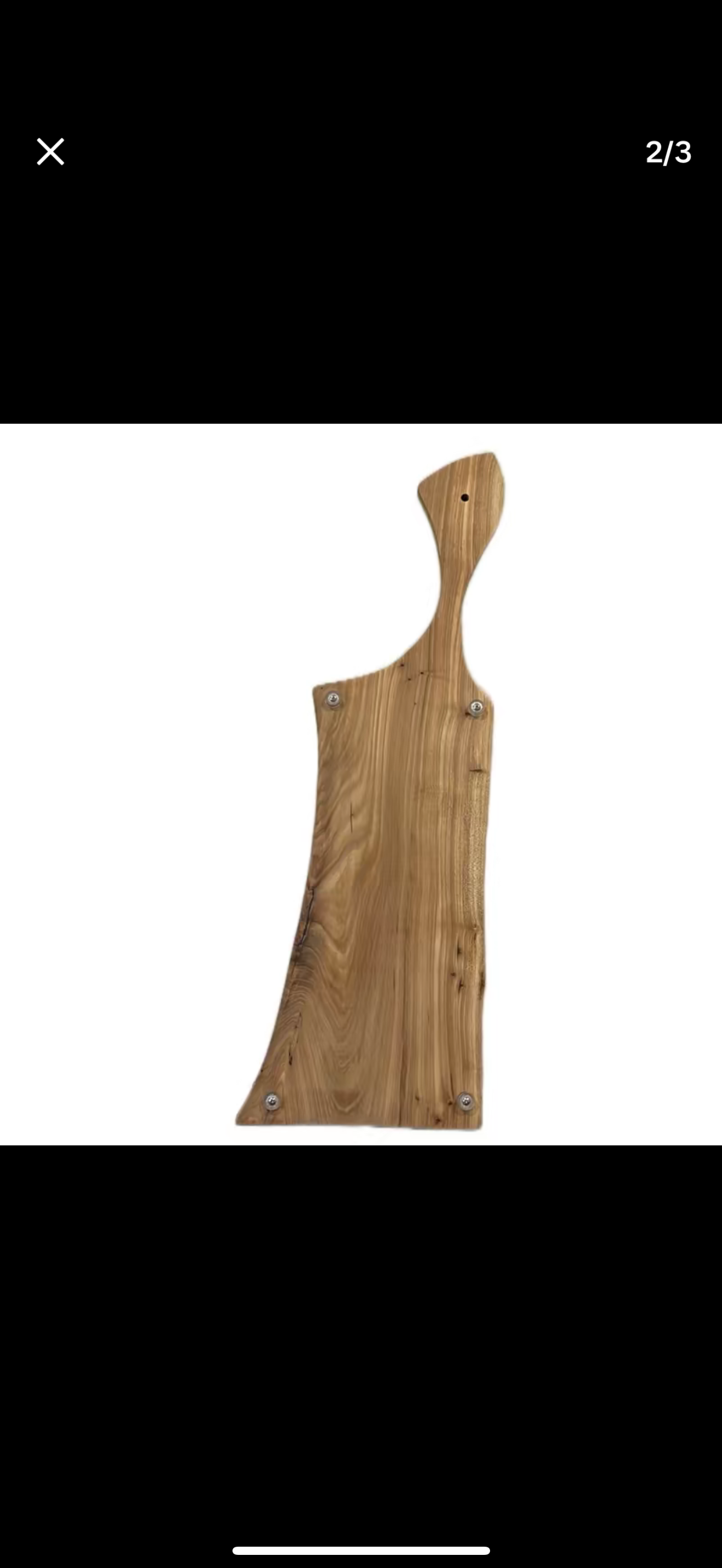 Elm wood cutting board with our signature handle 30”Lx9.75”W