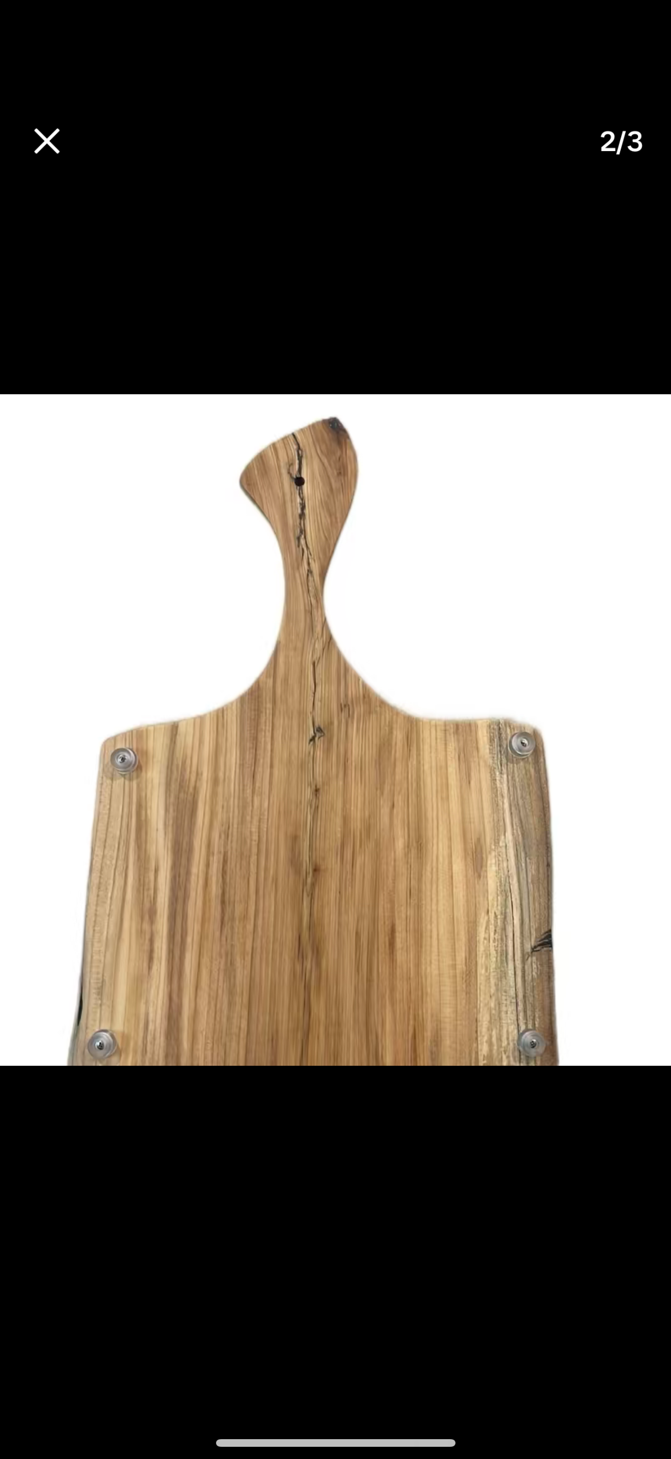 Elm wood cutting board w/ signature handle 22”Lx15”W