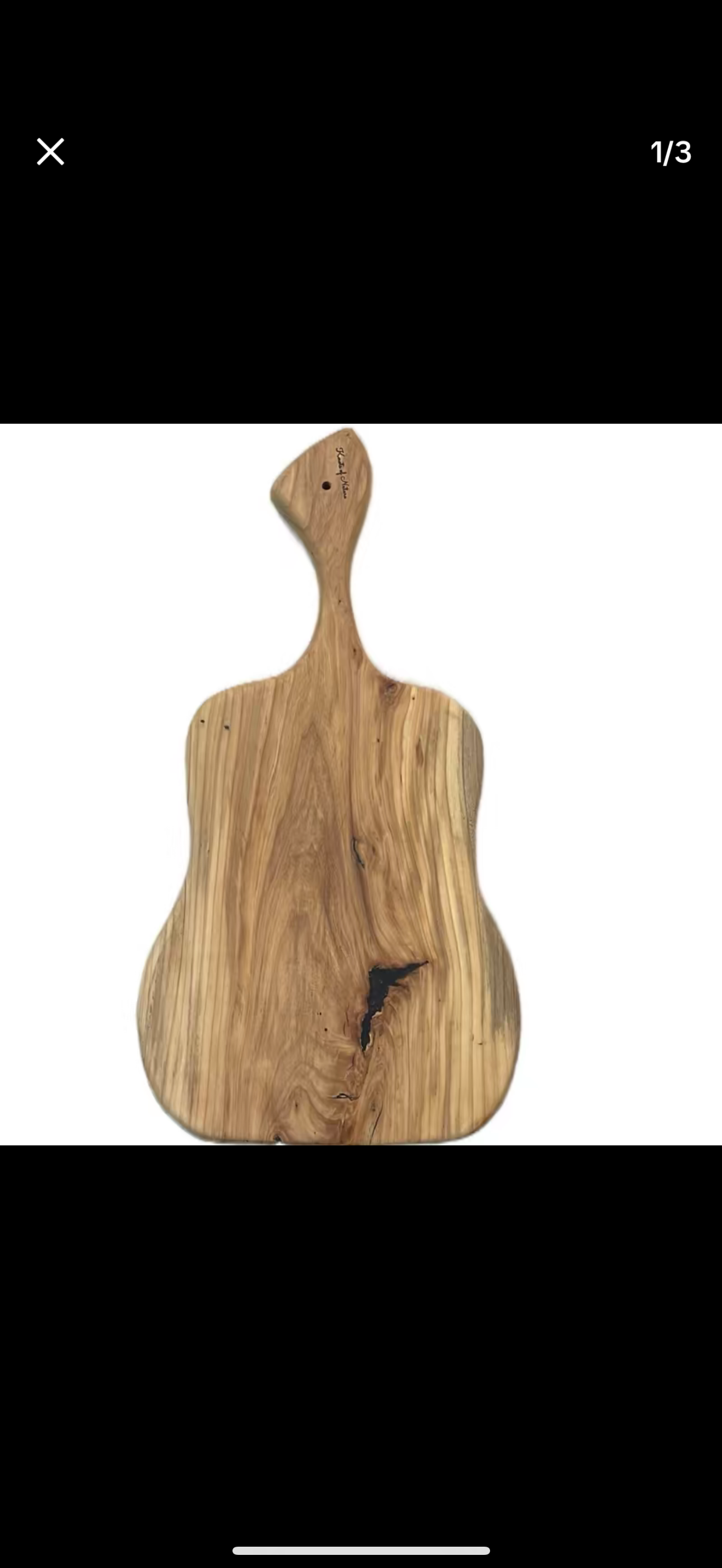 Elm wood cutting board with signature handle 28”Lx14”W